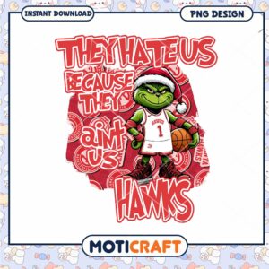 Grinch Hawks Basketball PNG Design