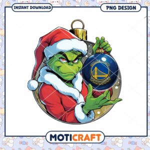 Grinch Golden State Warriors Christmas Ornament PNG