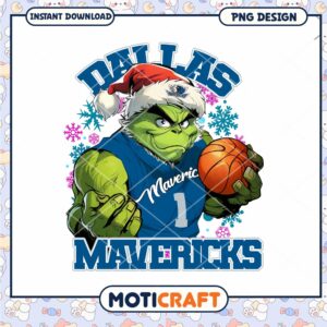 Grinch Dallas Mavericks Christmas PNG