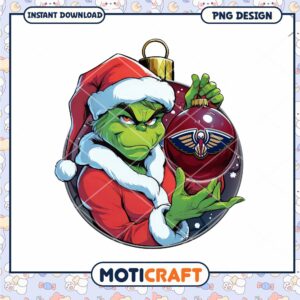 Grinch Christmas Ornament PNG Instant Download Design