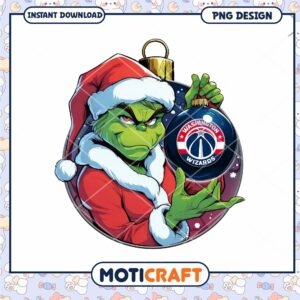 Grinch Christmas Ornament PNG Washington Wizards Design