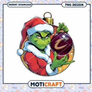 Grinch Christmas Ornament PNG Design Instant Download Fun