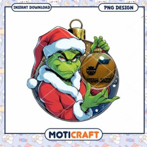 Grinch Christmas Ornament PNG Design for Basketball Fans