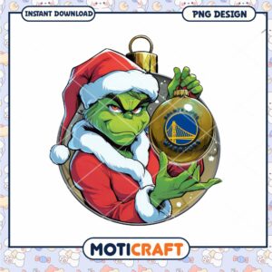 Grinch Christmas Ornament PNG Design for Instant Download