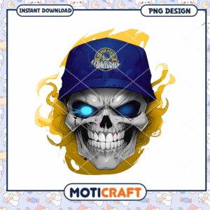 Golden State Warriors Skull PNG Design Instant Download
