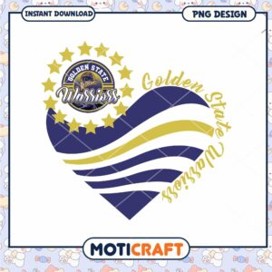 Golden State Warriors Heart PNG Design Instant Download