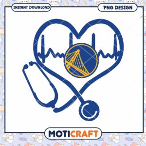 Golden State Heartbeat Stethoscope PNG Design Download
