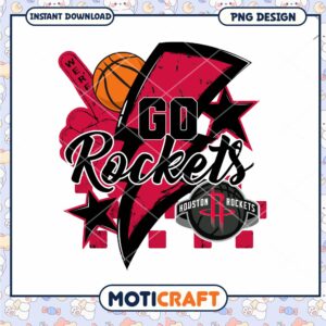 Go Rockets Basketball PNG Design Instant Download Art