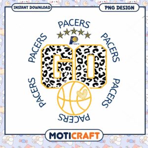 Go Pacers Leopard Print Basketball PNG Design Instant Download