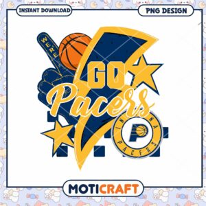 Go Pacers Basketball PNG Design Instant Download Art