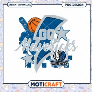 Go Mavericks Basketball PNG Design for Instant Download