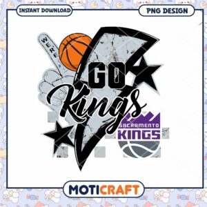 Go Kings Sacramento Basketball PNG Design Instant Download