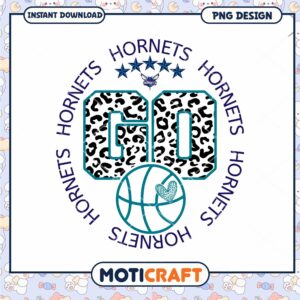 Go Hornets Basketball PNG Design for Instant Download