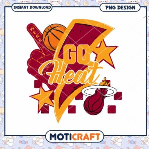 Go Heat Miami Basketball PNG Design