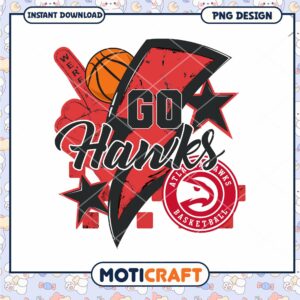 Go Hanks Basketball PNG Design for Atlanta Hawks Fans