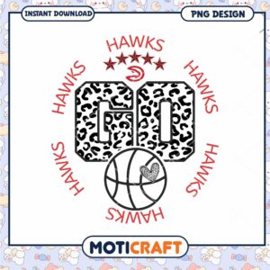 Go Hawks Leopard Print Basketball PNG