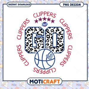 Go Clippers Leopard Print Basketball PNG Design Download