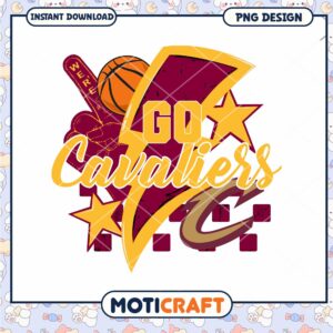 Go Cavaliers Basketball Team Spirit PNG Design Download