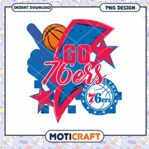 Go 76ers Basketball PNG Design for Instant Download Art