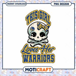 Girl Loves Warriors PNG Sublimation Design