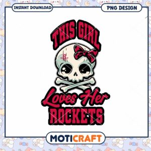 Girl Loves Rockets PNG Sublimation Design