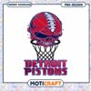 Detroit Pistons Skull Basketball PNG Instant Download Art