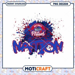 Detroit Pistons Nation PNG Sublimation