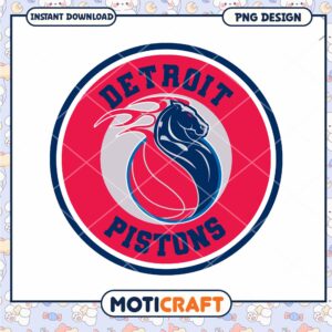 Detroit Pistons Logo PNG Design Instant Download Art