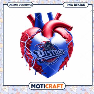 Detroit Pistons Heart PNG Design Creative Fan Artwork