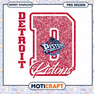 Detroit Pistons Glitter PNG Sublimation Design