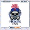 Detroit Pistons Fan Skull PNG Design