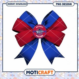Detroit Pistons Bow PNG Design