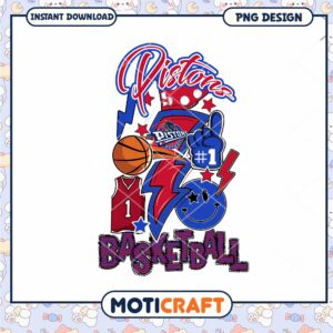 Detroit Pistons Basketball PNG Graphic for Instant Download