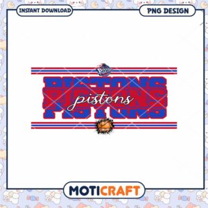 Detroit Pistons Basketball Team PNG Instant Download Design