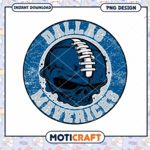Dallas Mavericks Skull PNG Design