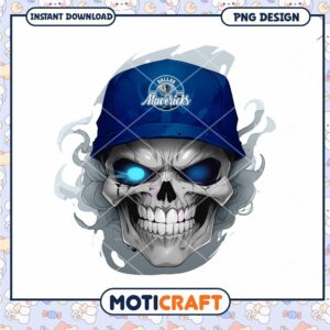 Dallas Mavericks Skull PNG Graphic for Instant Download