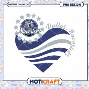 Dallas Mavericks Heart PNG Sublimation Design