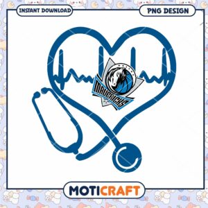 Dallas Mavericks Heartbeat Stethoscope PNG Design Download