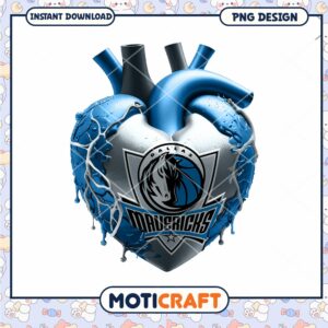 Dallas Mavericks Heart PNG Design for Fans and Collectors