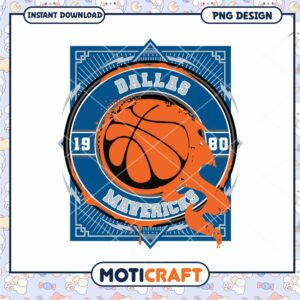 Dallas Mavericks Basketball Vintage Logo PNG Design Download