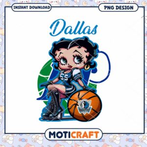Dallas Mavericks Betty Boop PNG Design