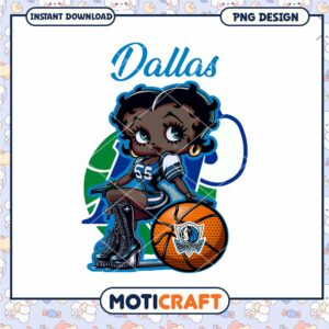 Dallas Basketball PNG Design Cute Character Downloadable Art