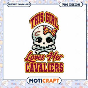 Cleveland Cavaliers Skull Girl PNG Design