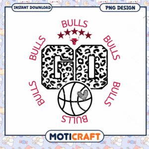 Chicago Bulls Leopard Print PNG Design