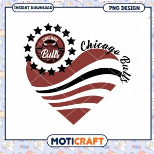 Chicago Bulls Heart PNG Design
