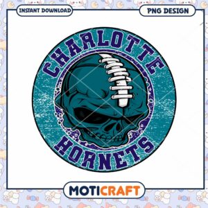 Charlotte Hornets Skull PNG Design