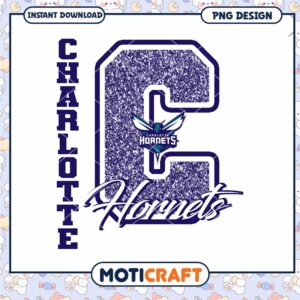 Charlotte Hornets Glitter PNG Design
