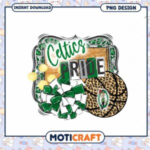 Celtics Pride Basketball PNG Graphic for Instant Download