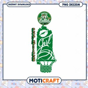 Celtics Girl Basketball PNG Design for Instant Download