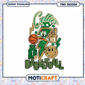 Celtics Basketball PNG Design Instant Download Graphic Art